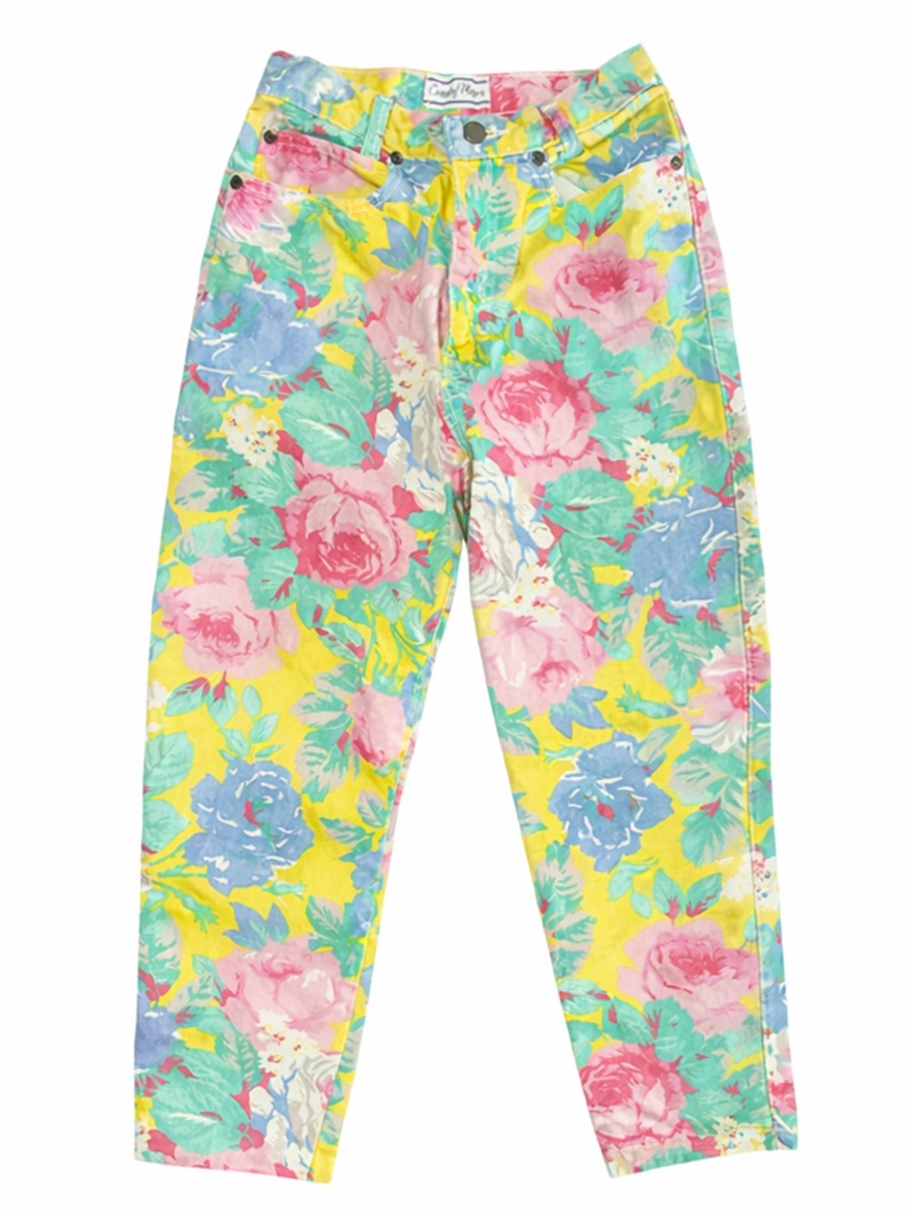 Vintage 90s Country Players Floral Jeans Size 7 High Waist Mom Jeans